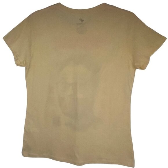 TeeFury Womens Yellow Graphic T-Shirt 2XL Stretch Cotton Movie The interview New - Picture 2 of 3